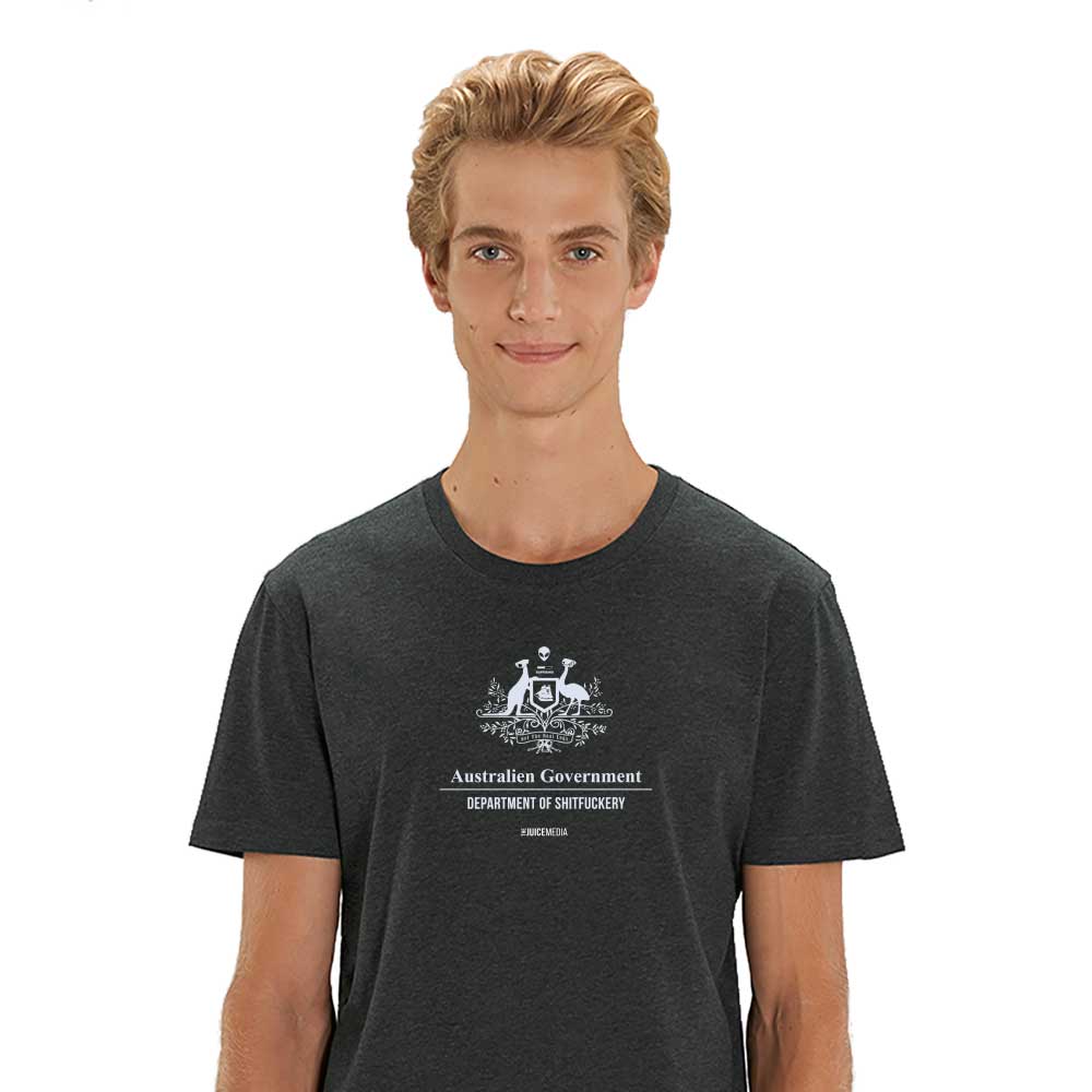 DEPT OF SH*TF*CKERY - UNISEX TEE - DARK HEATHER GREY