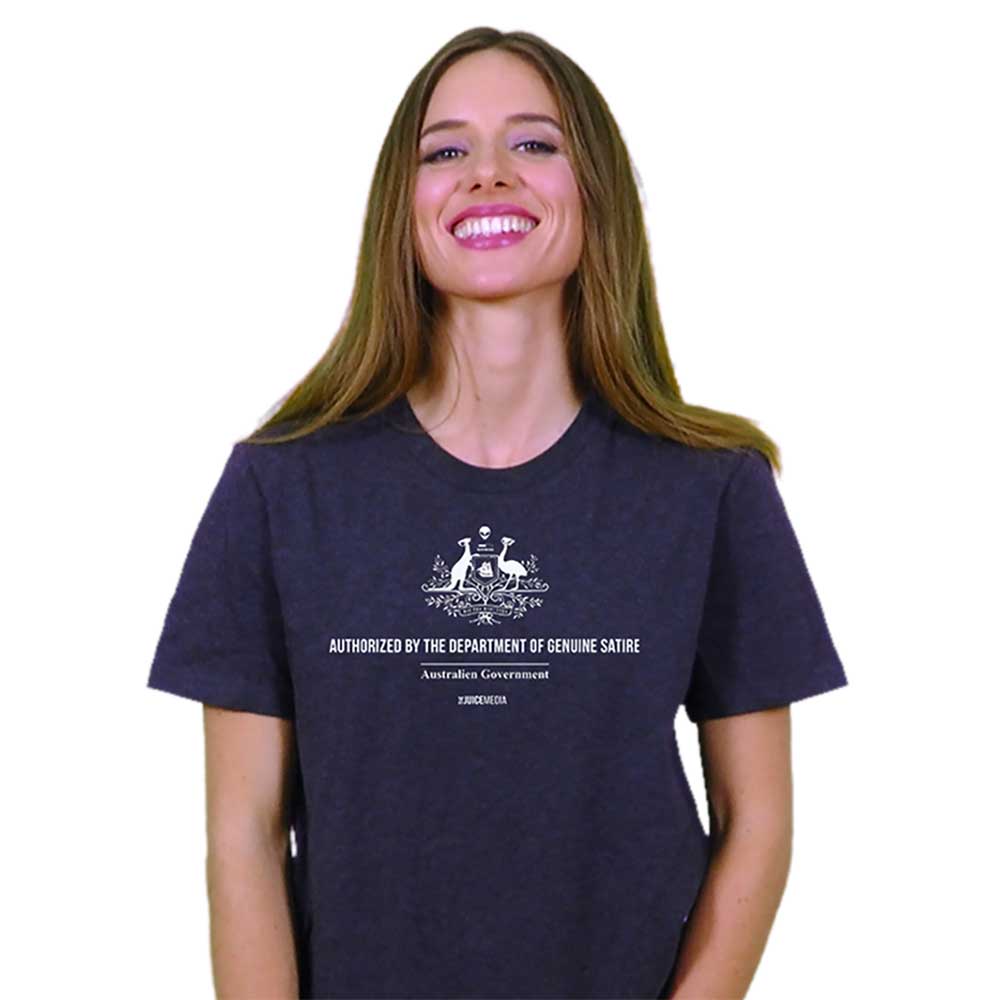 DEPT OF GENUINE SATIRE - UNISEX TEE - DARK HEATHER GREY