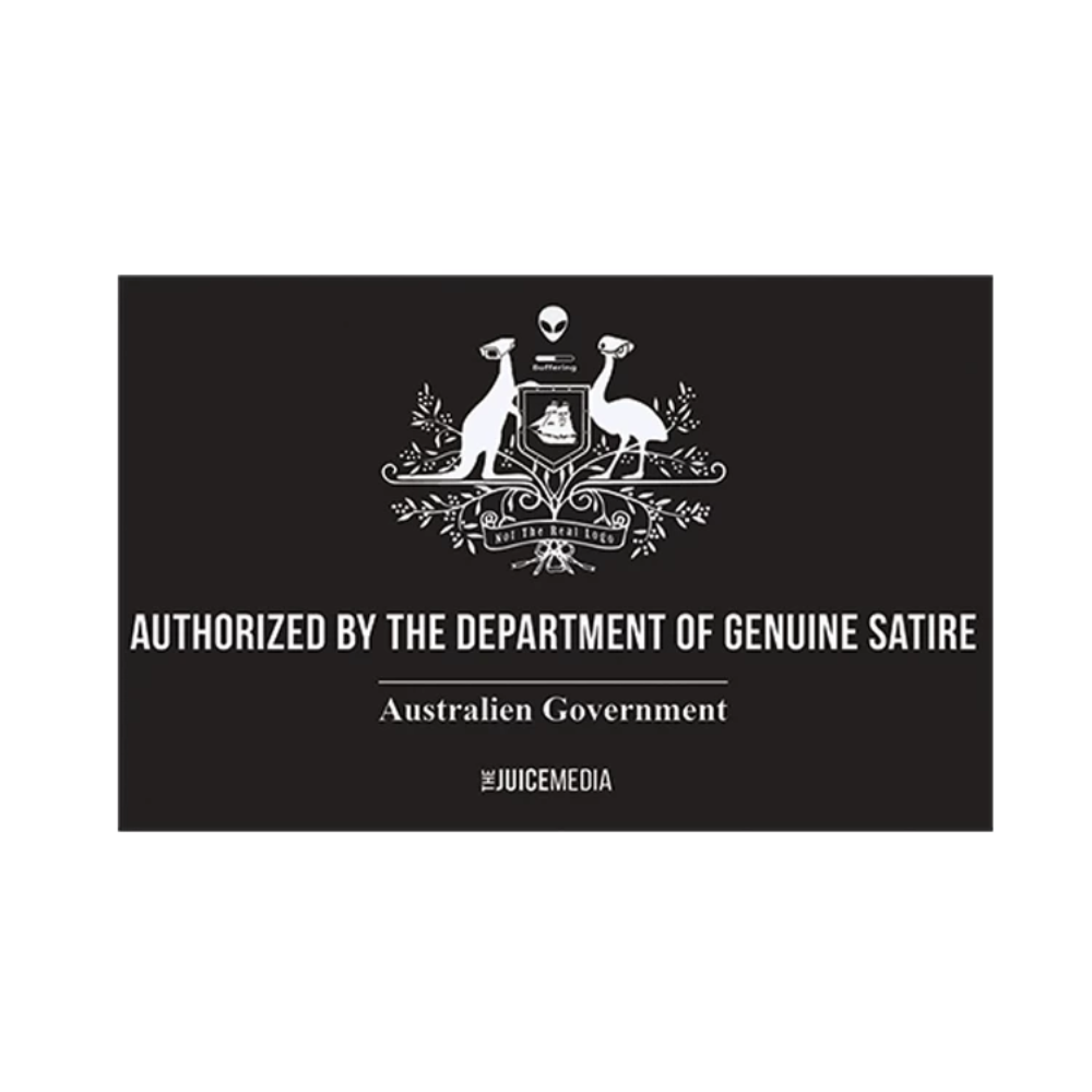 DEPT OF GENUINE SATIRE - LADIES TEE - BLACK